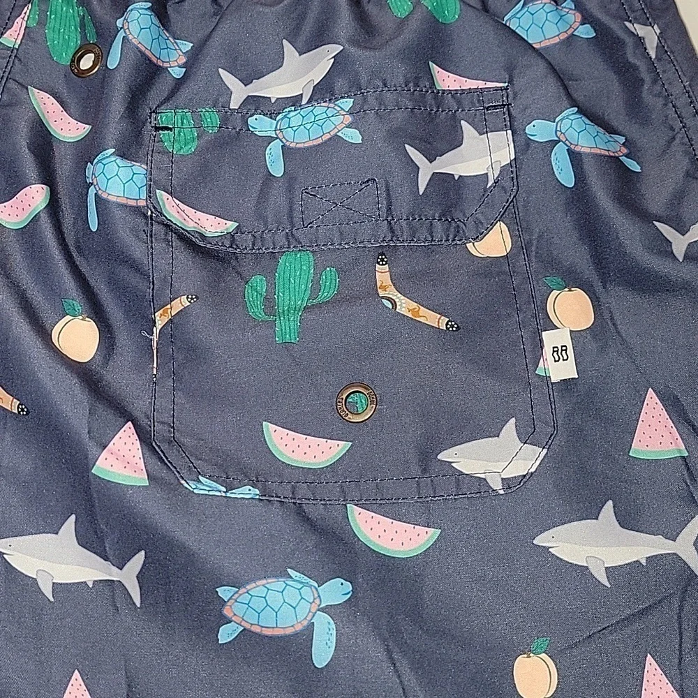 BONDI BEAMERS SWIM TRUNKS XL Aussie, sharks, turtles - Picture 3 of 4